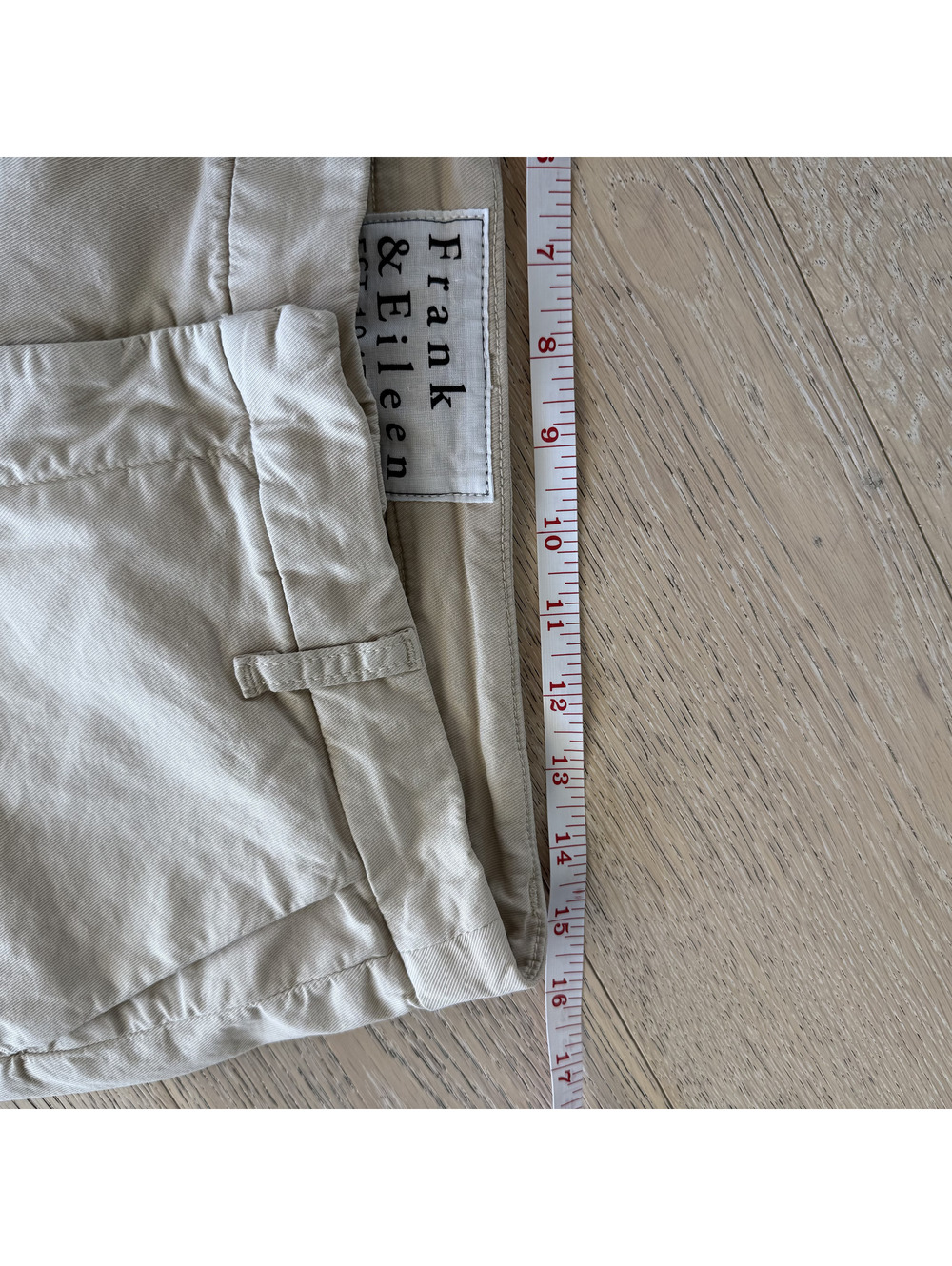 Frank & Eileen Wicklow Italian Beige Cotton Blend Pants Size 6 - Picture 8 of 8